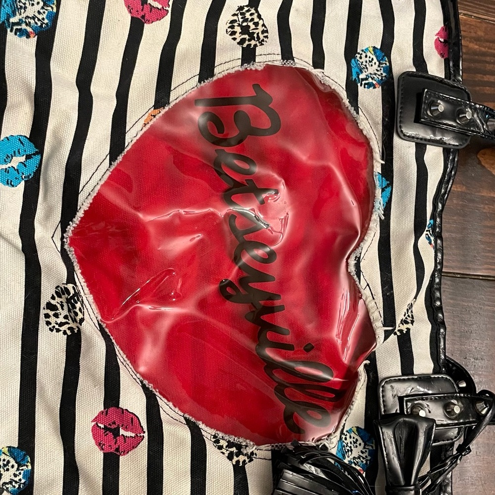 Vintage ish Betseyville Studded handle tote bag